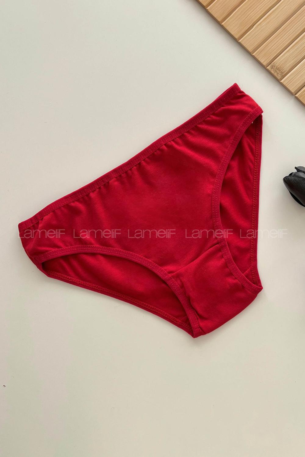 Lamelif Kotton Bayan Klasik Külot Bordo Renk