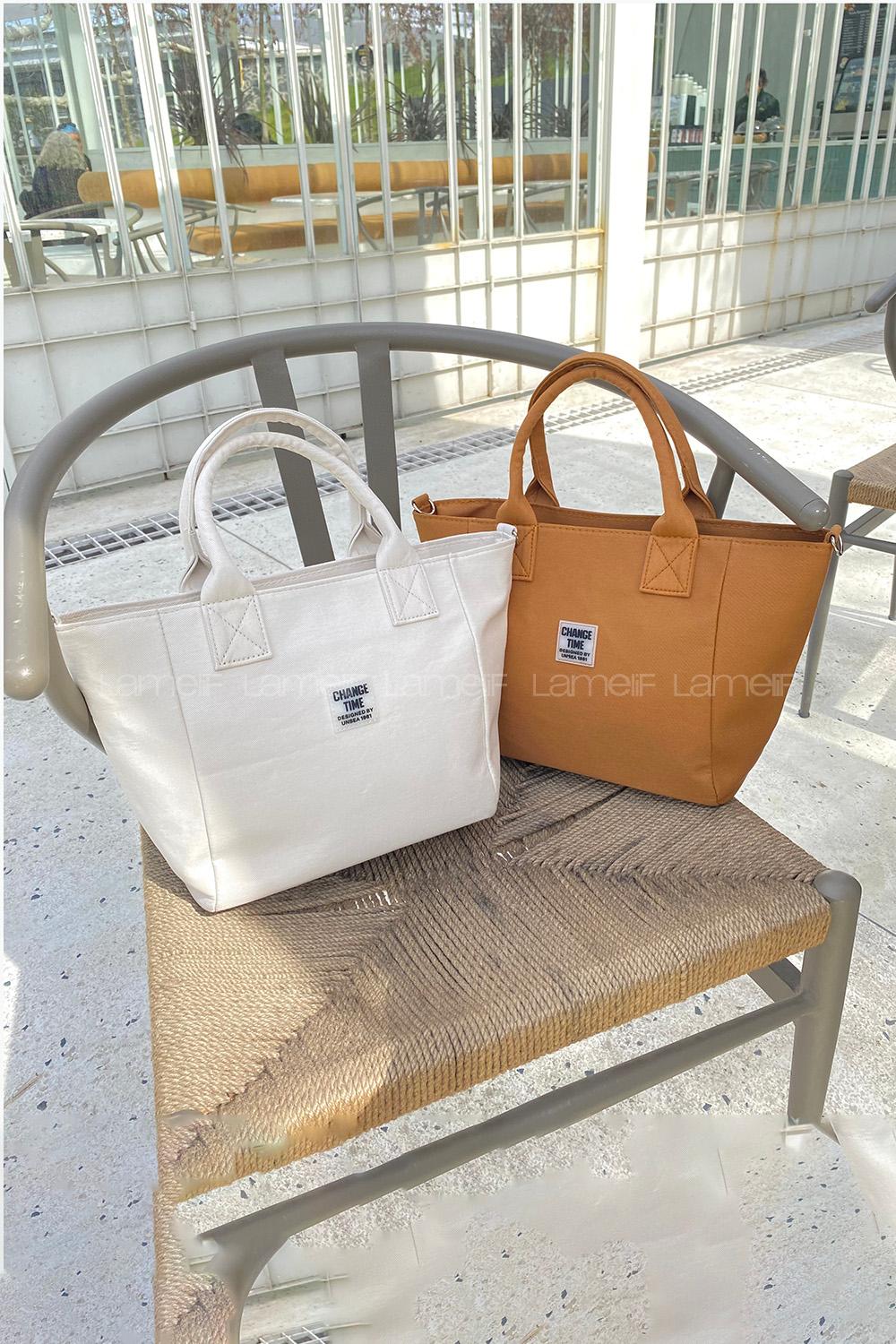 Lamelif Kadın Kanvas Kumaş Çanta Camel