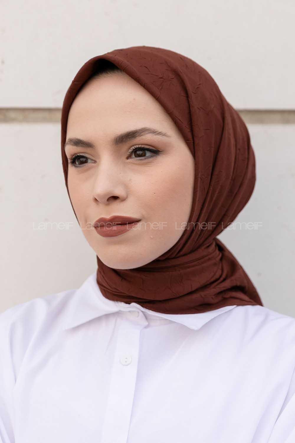 Lamelif Bambu Eşarp Çikolata Kahve