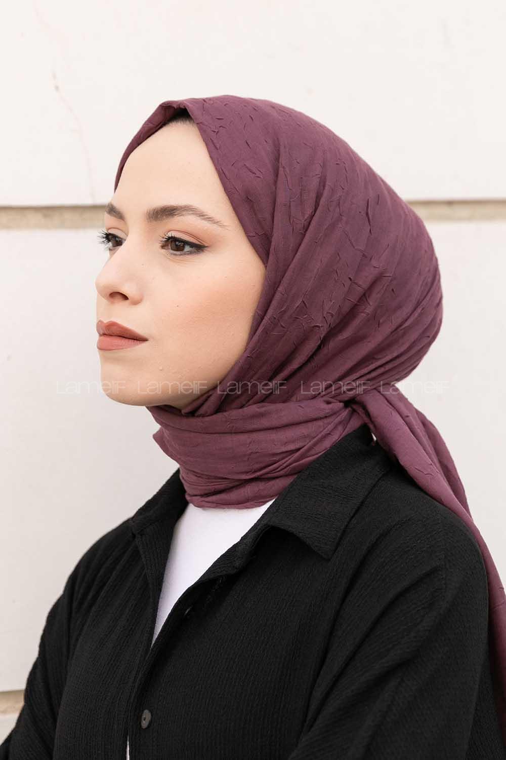 Powder Black Cotton Fabric Straight Shawl