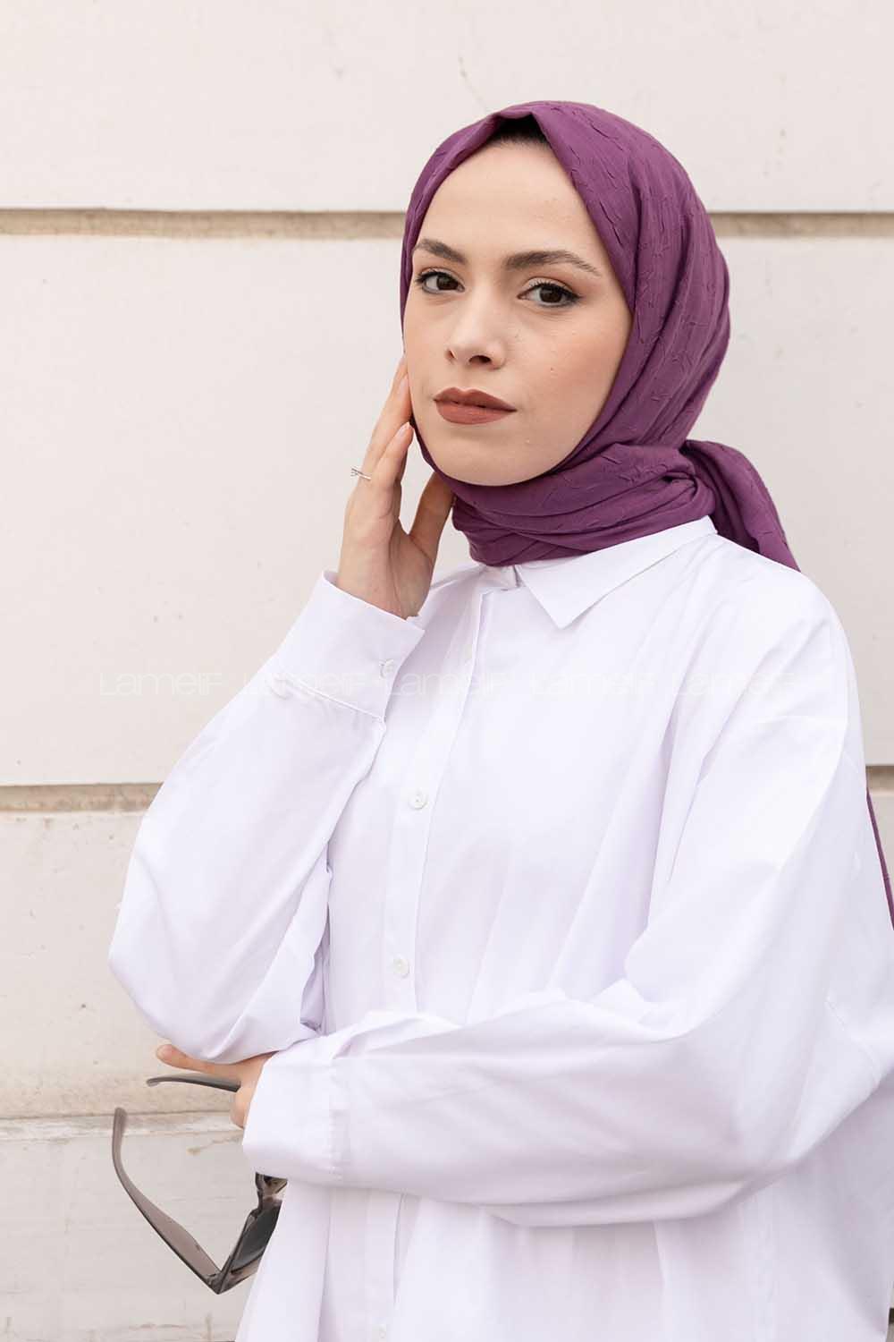 Lamelif Bambu Şal Mor