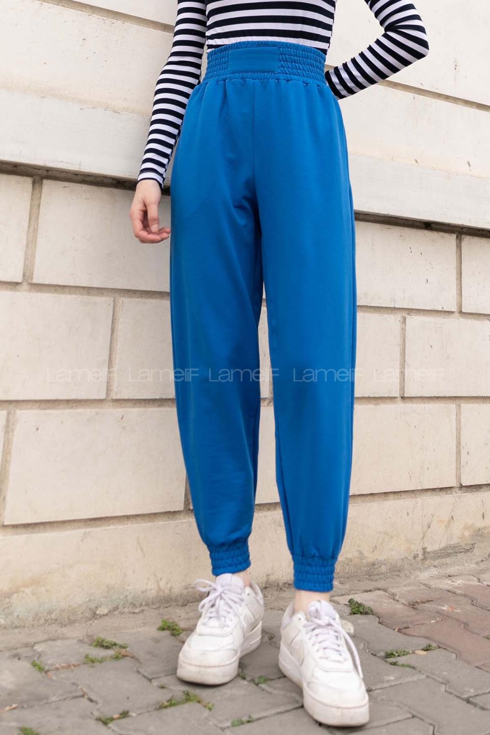 Lamelif Önü Arma Detaylı Eşofman İndigo