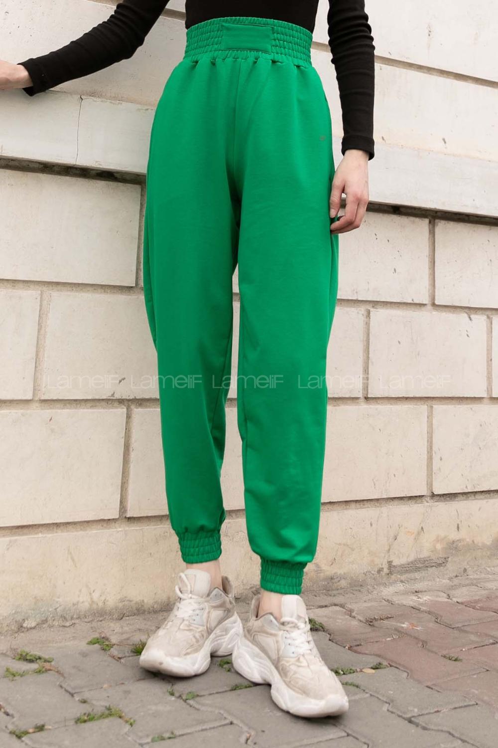 Lamelif Önü Arma Detaylı Eşofman Yeşil