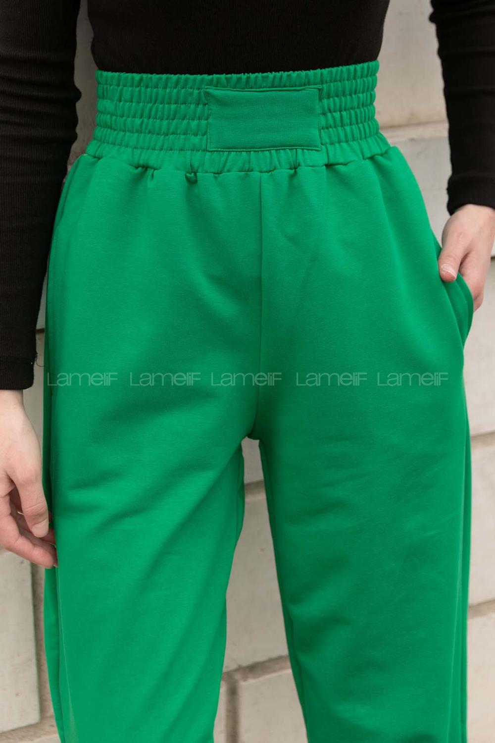 Lamelif Önü Arma Detaylı Eşofman Yeşil