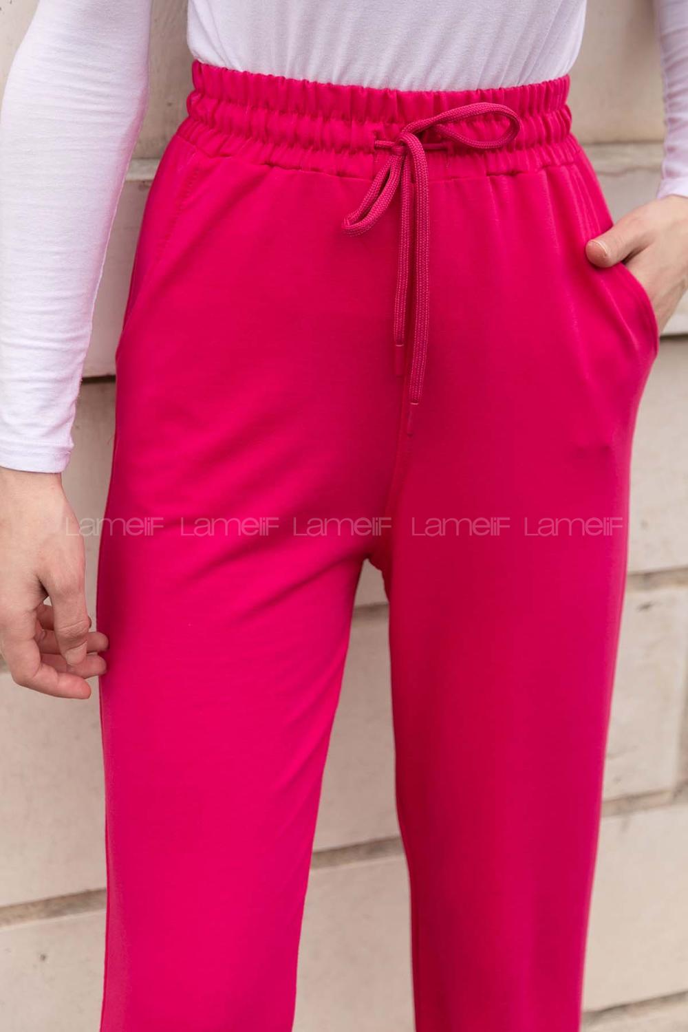 Fuchsia Regular Trousers Elastic Waist Regular Cut Bottom Tracksuit