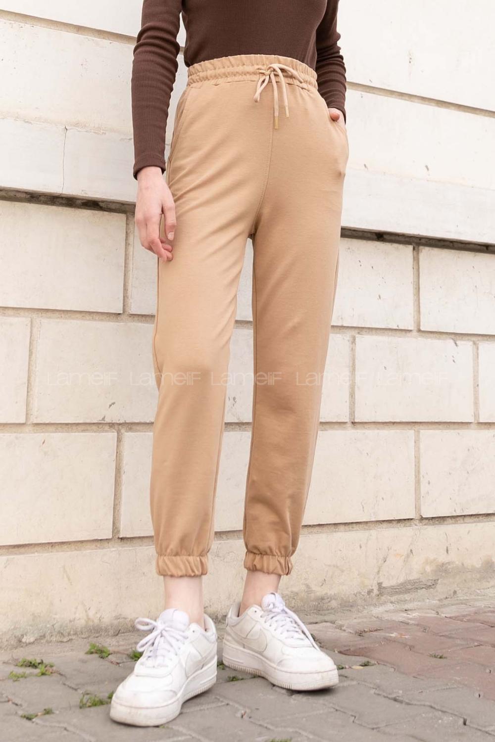 Brown With Milk Regular Trousers Elastic Waist Regular Cut Bottom Tracksuit