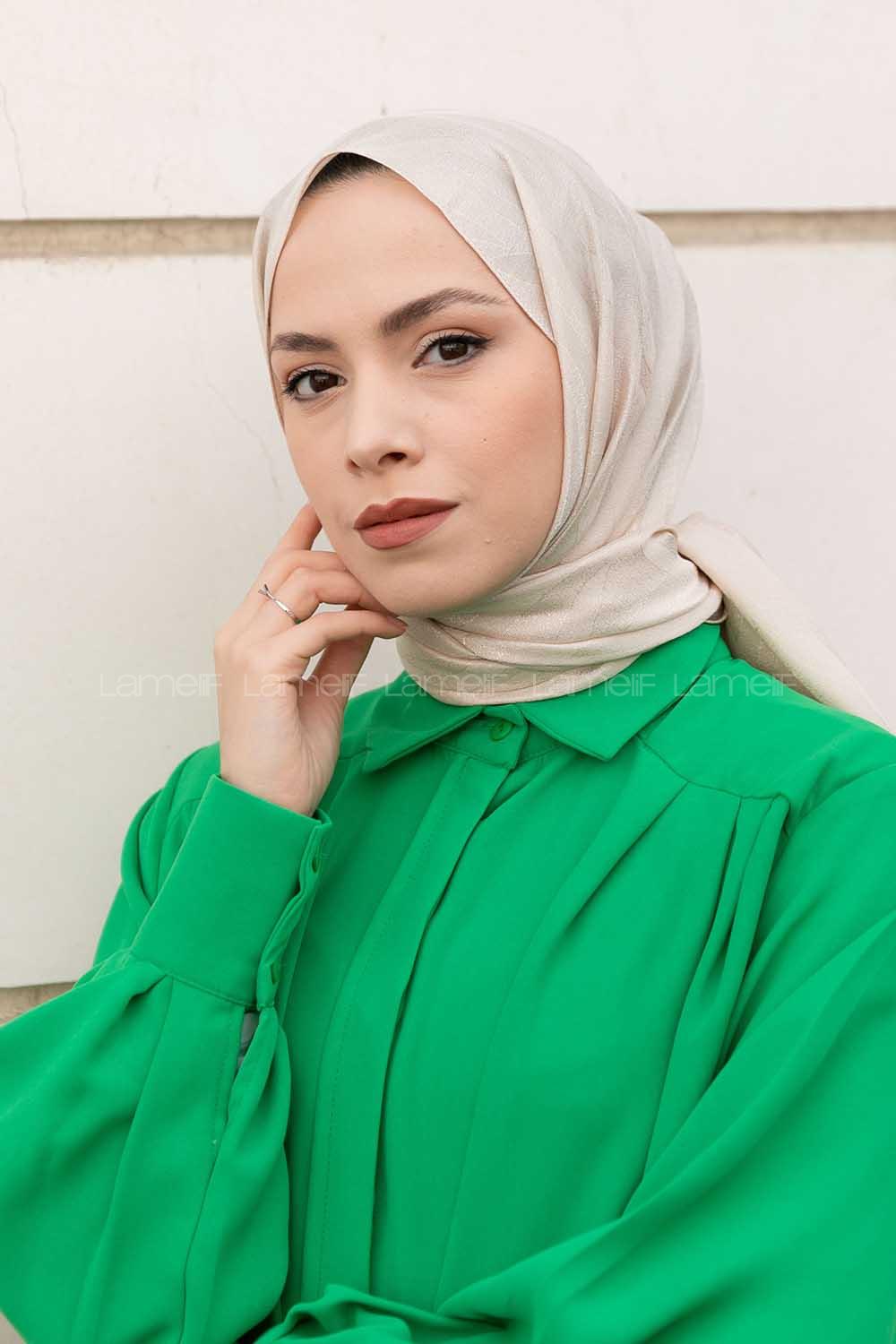 Beige Viscose Fabric Printed Shawl