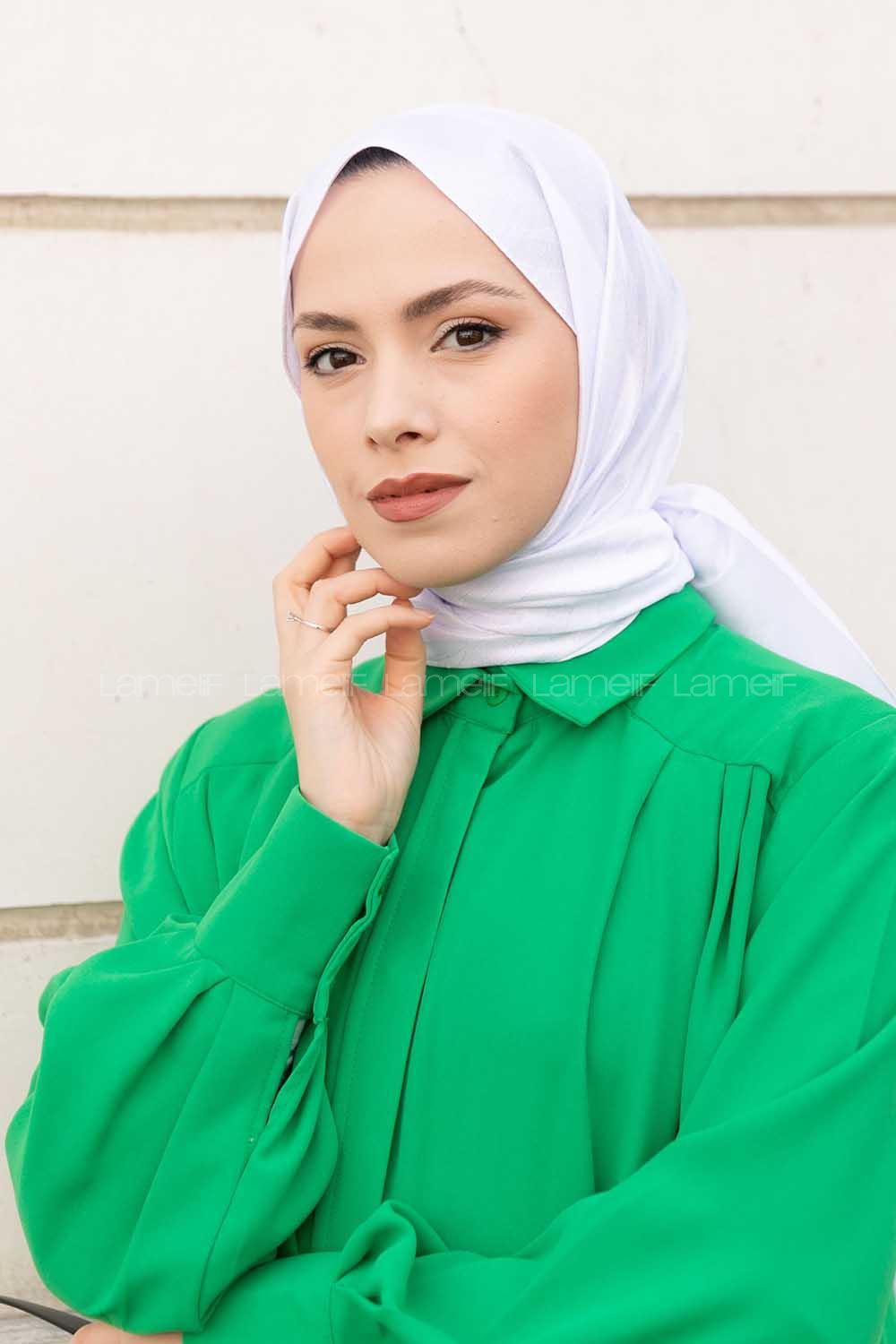 White Viscose Fabric Printed Shawl