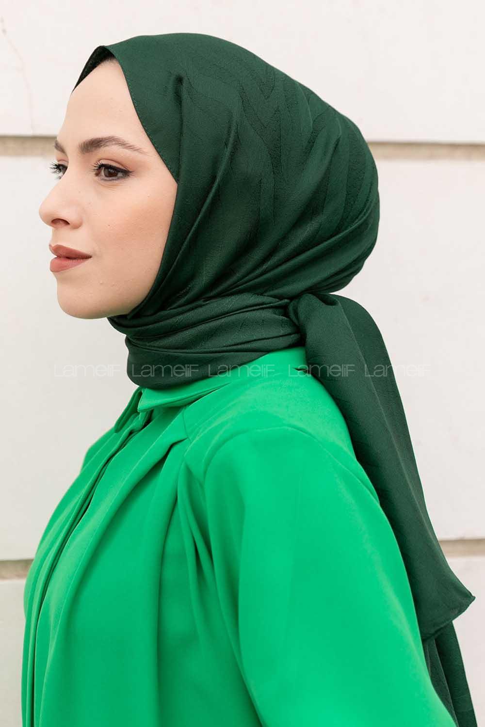 Emerald Green Viscose Fabric Printed Shawl