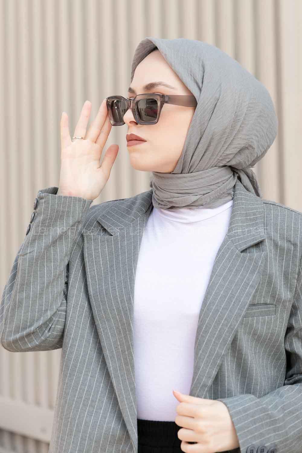 Lamelif Bürümcük Eşarp Gri