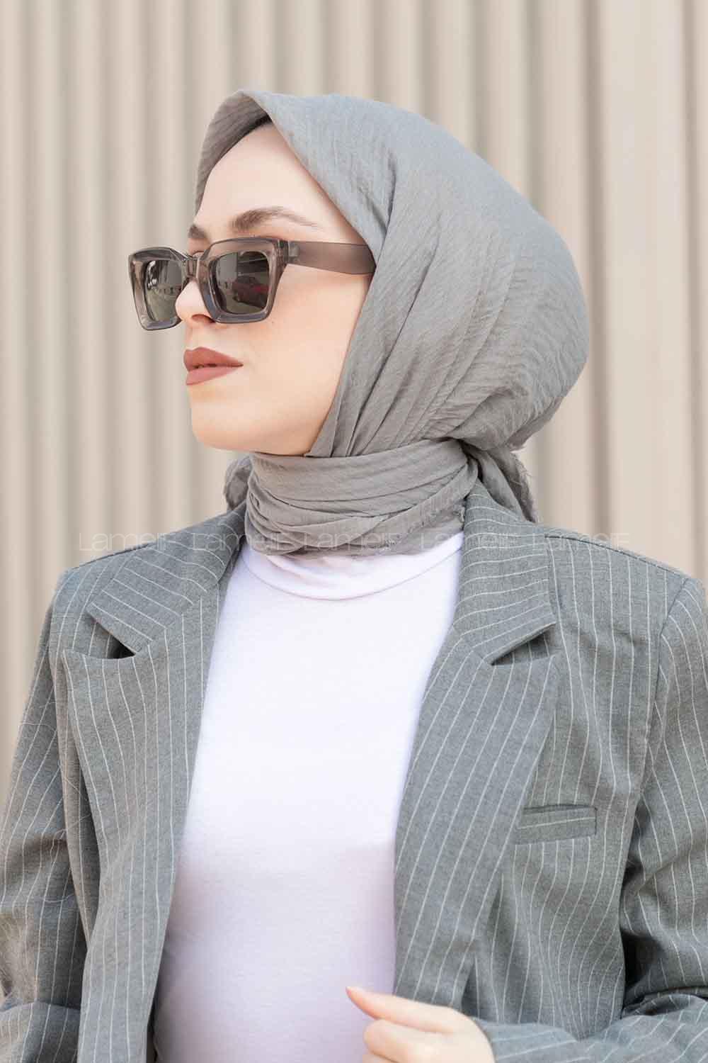 Lamelif Bürümcük Eşarp Gri