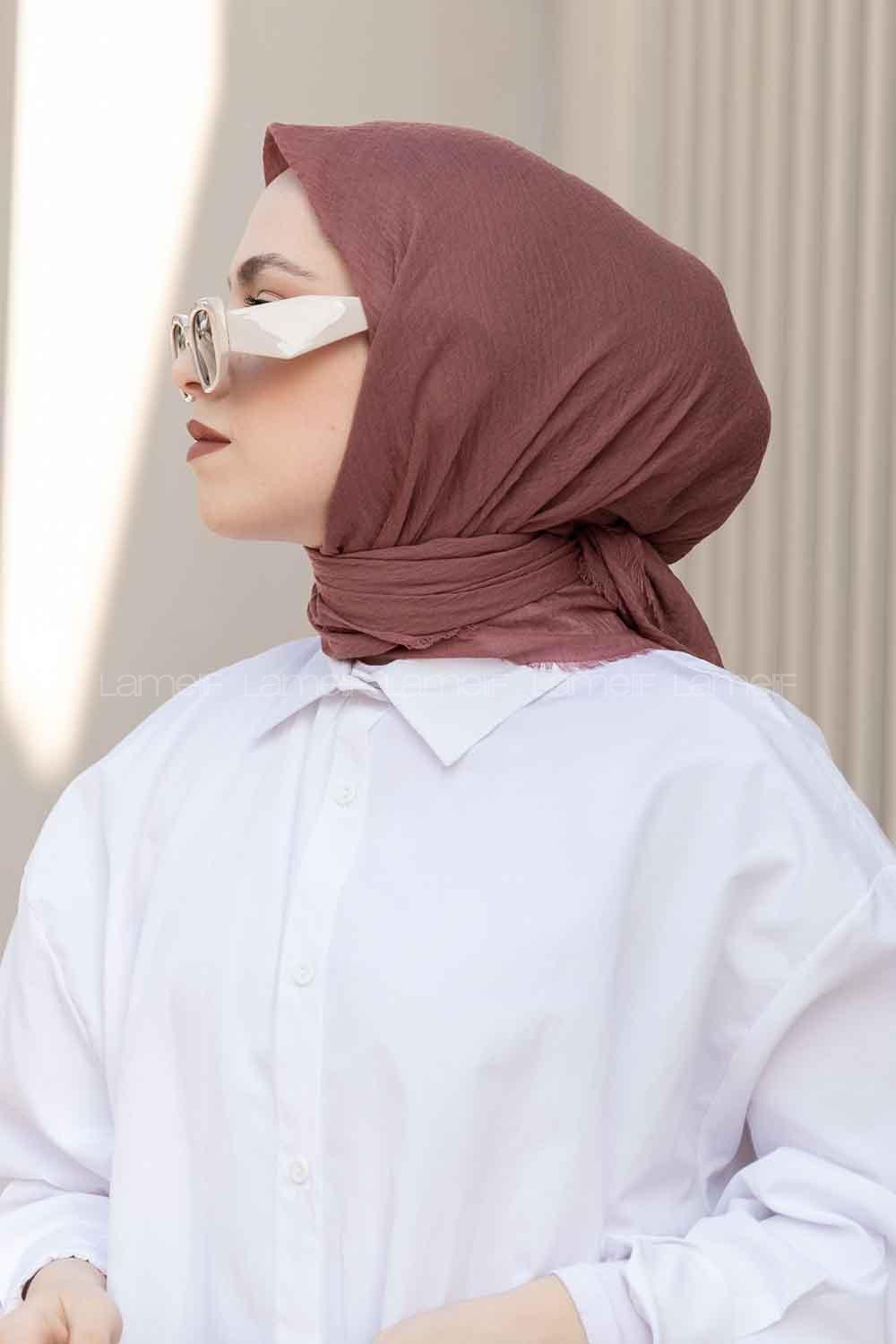 Lamelif Bürümcük Eşarp Gül Kurusu