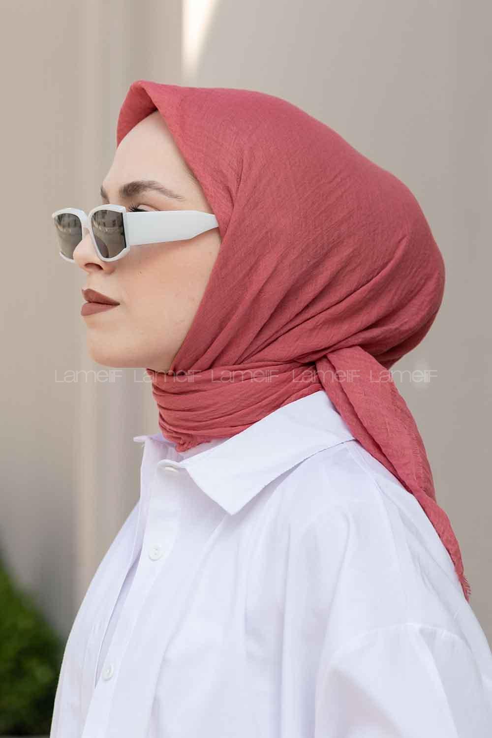 Lamelif Bürümcük Eşarp Gül Pembe