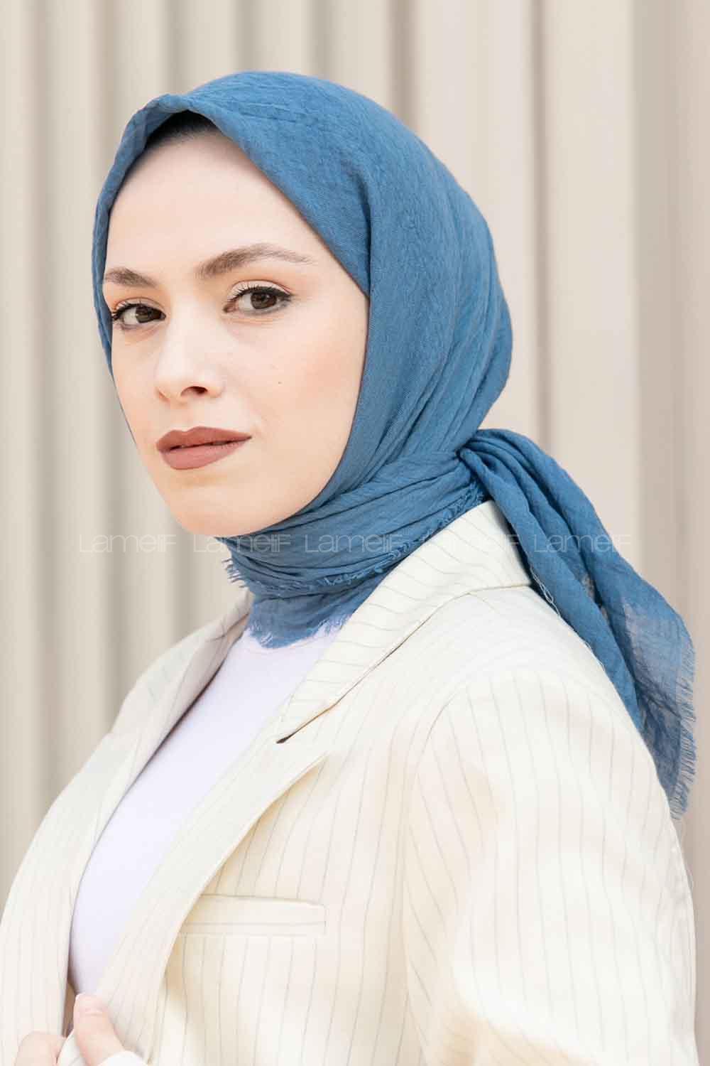 Lamelif Bürümcük Eşarp İndigo