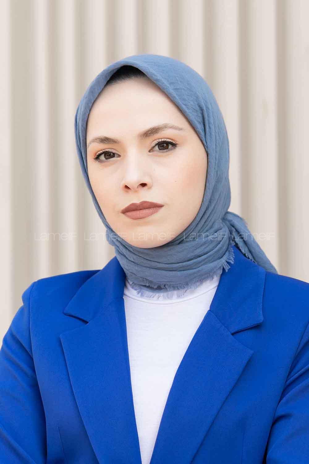 Lamelif Bürümcük Eşarp Kot Mavisi