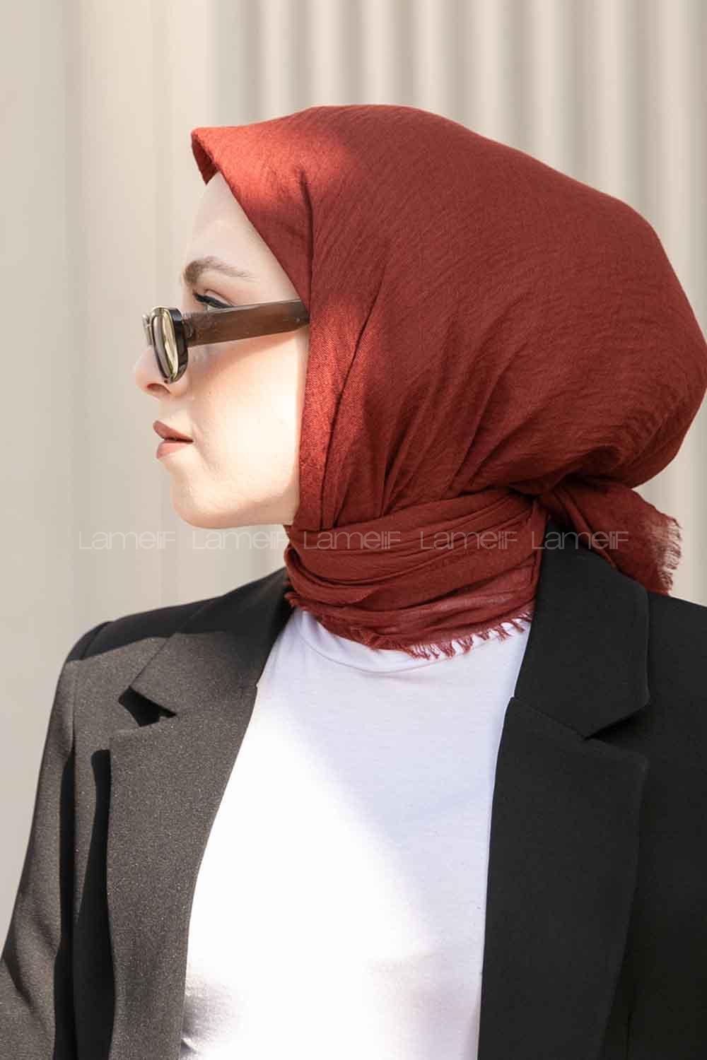 Lamelif Bürümcük Eşarp Koyu Kiremit