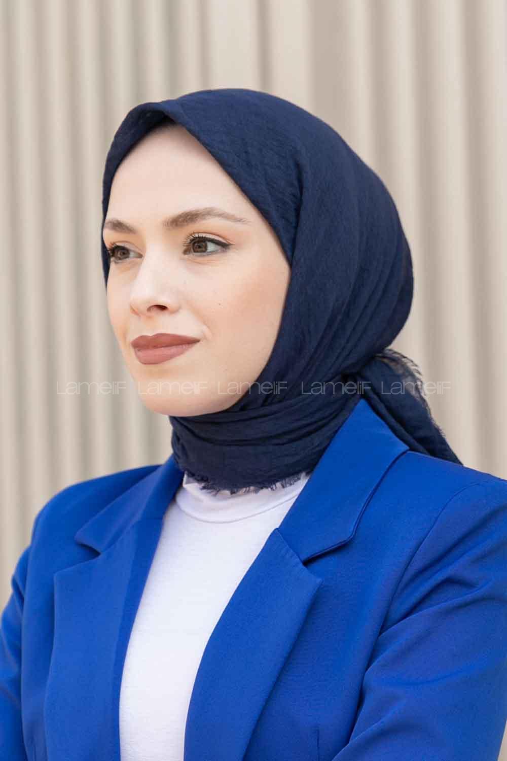 Lamelif Bürümcük Eşarp Lacivert