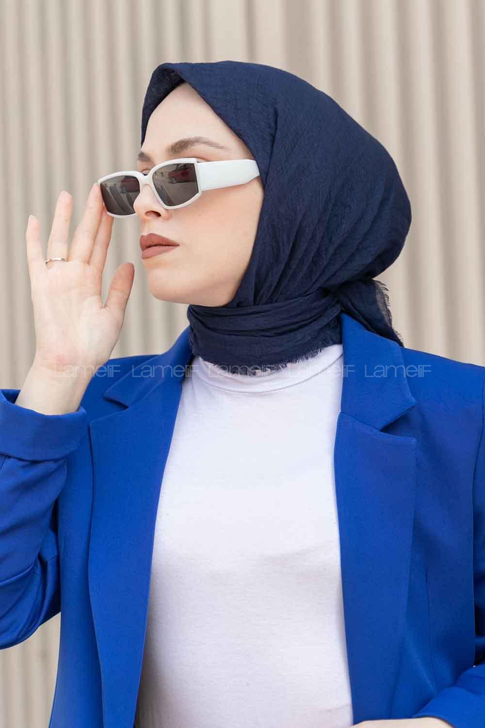 Lamelif Bürümcük Eşarp Lacivert