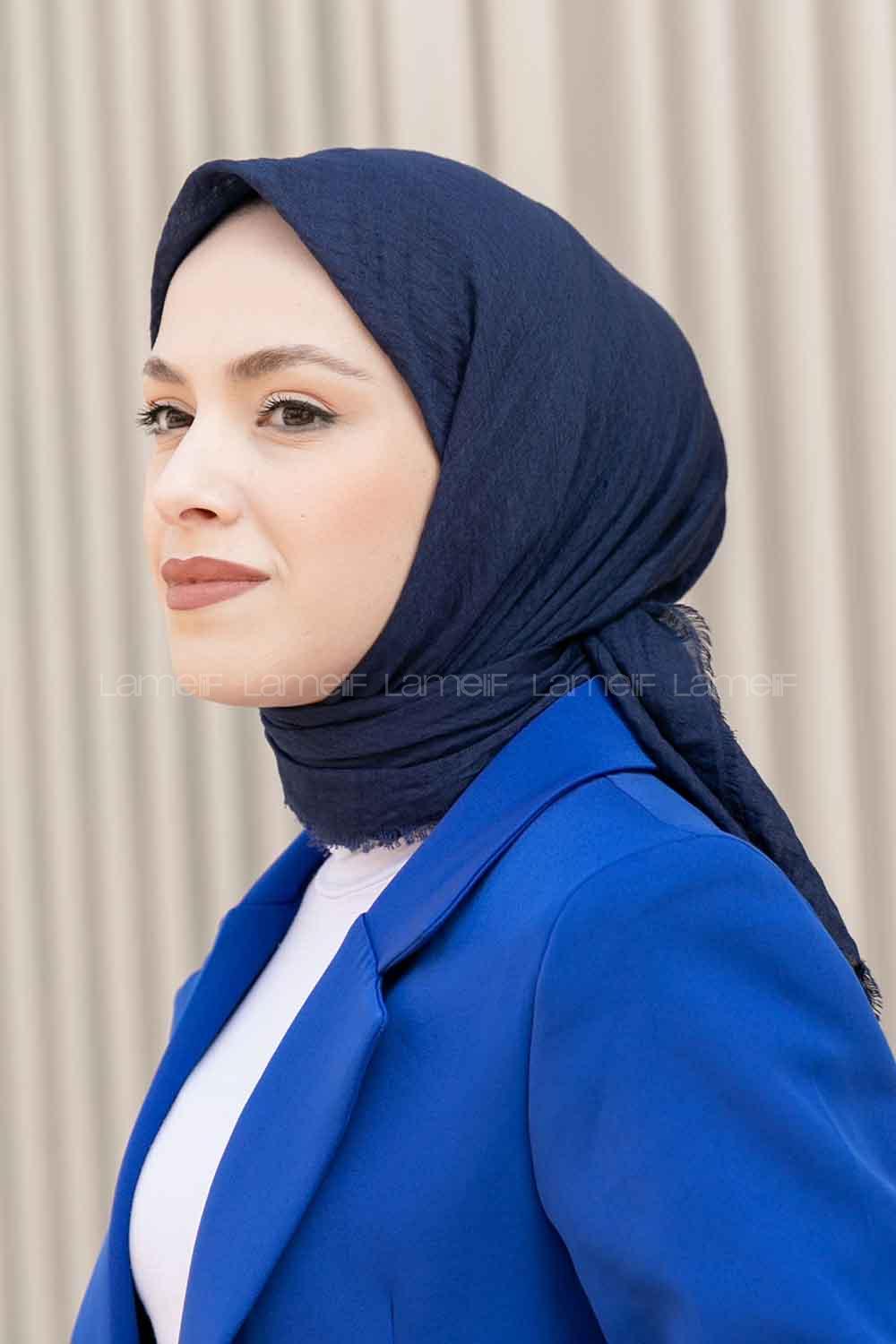 Lamelif Bürümcük Eşarp Lacivert