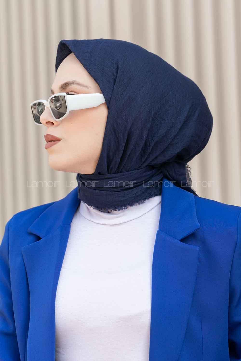 Lamelif Bürümcük Eşarp Lacivert