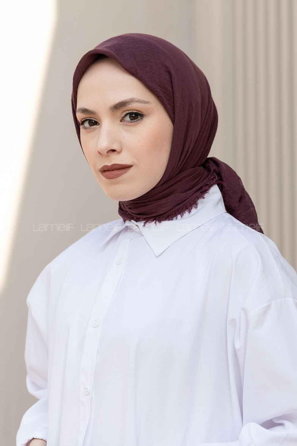 Plum Cotton Fabric Straight Scarf