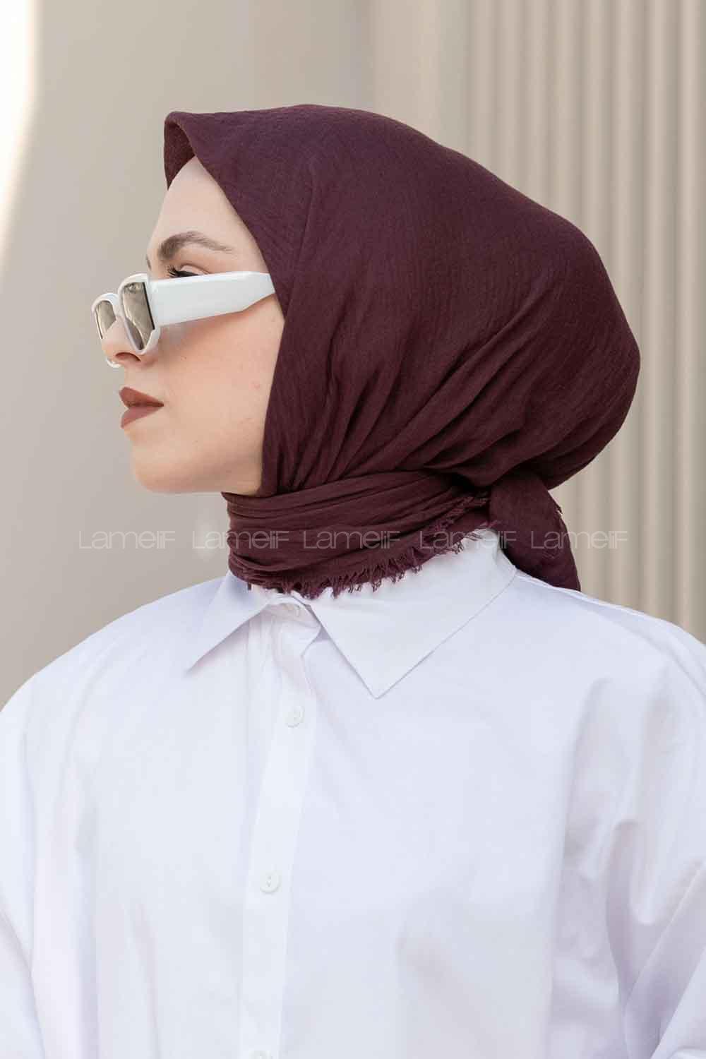 Plum Cotton Fabric Straight Scarf