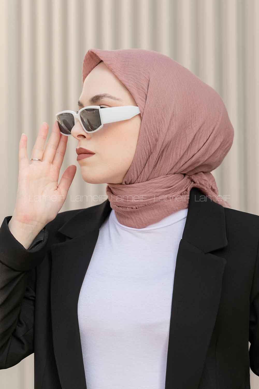 Lamelif Bürümcük Eşarp Pudra