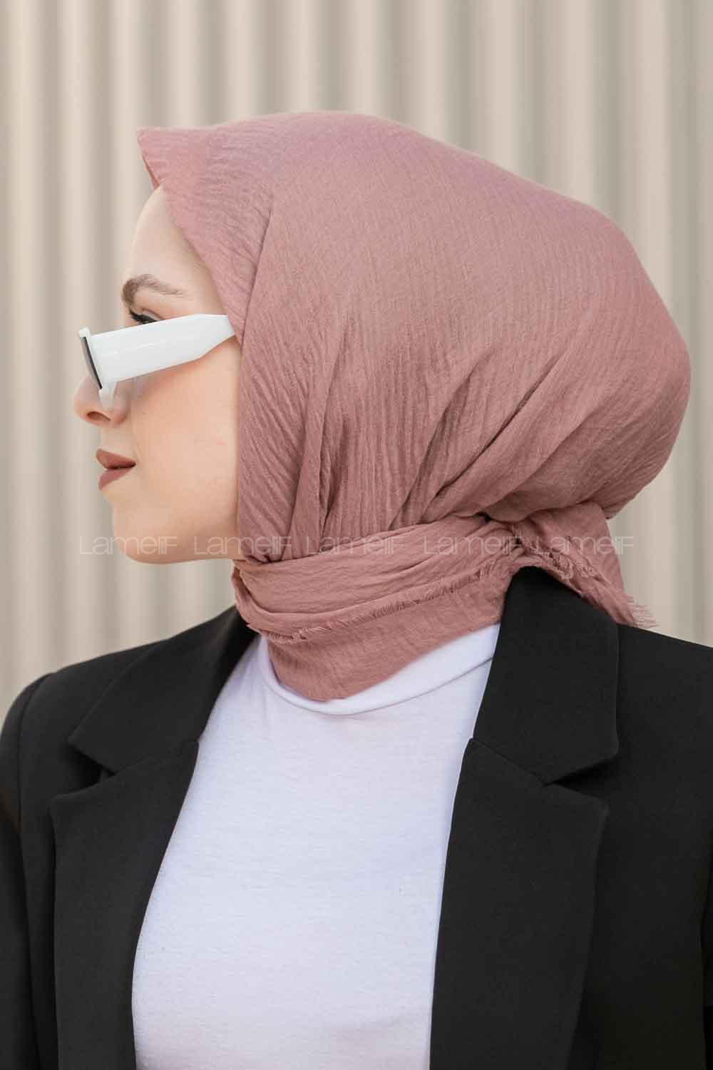 Lamelif Bürümcük Eşarp Pudra