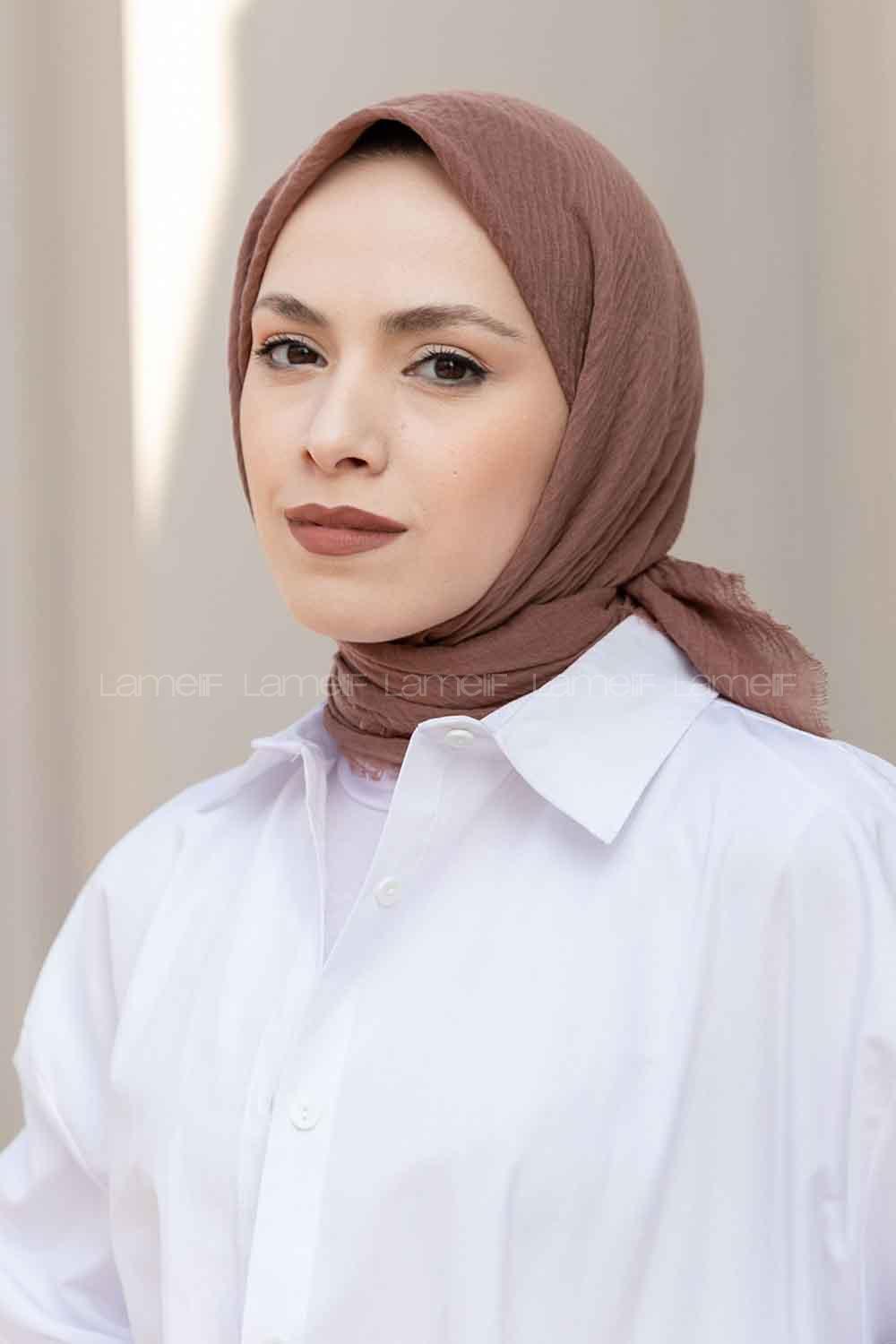 Lamelif Bürümcük Eşarp Tozlu Kahve