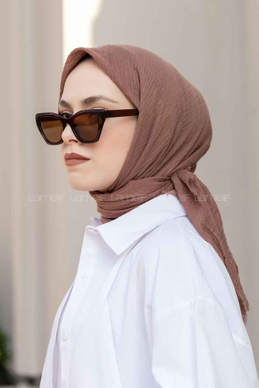 Lamelif Bürümcük Eşarp Tozlu Kahve