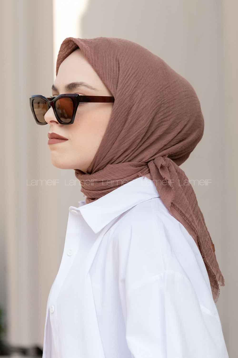 Lamelif Bürümcük Eşarp Tozlu Kahve