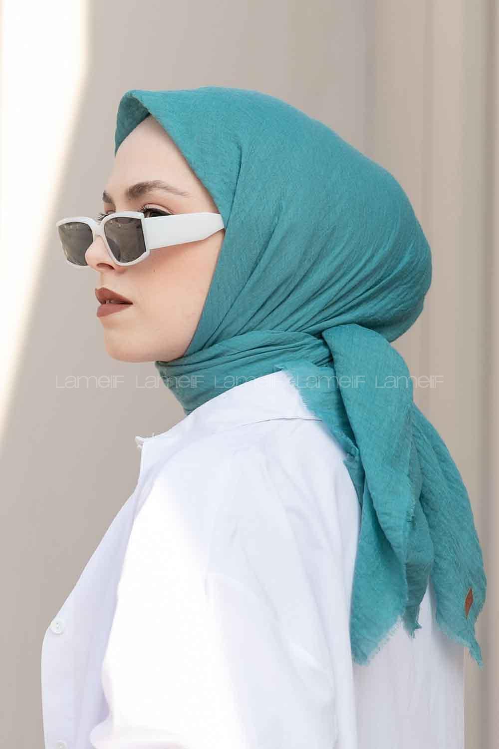 Lamelif Bürümcük Eşarp Turkuaz
