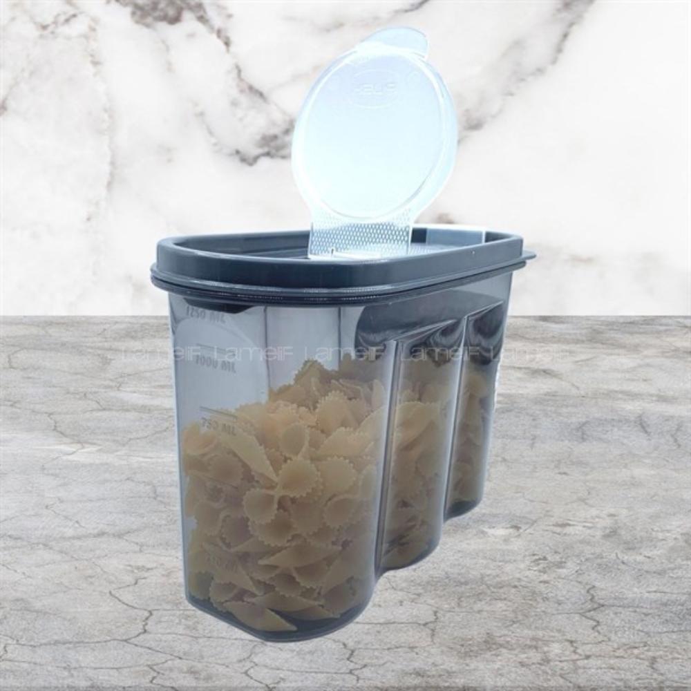 BUFFER® 2 Kapaklı Ölçekli Erzak Saklama Kabı - 1,2 Litre