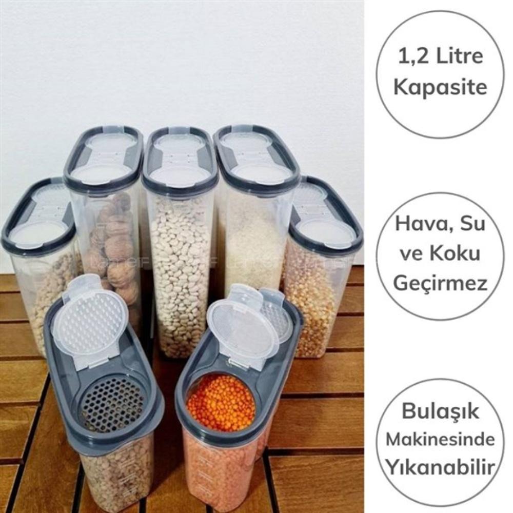 BUFFER® 2 Kapaklı Ölçekli Erzak Saklama Kabı - 1,2 Litre