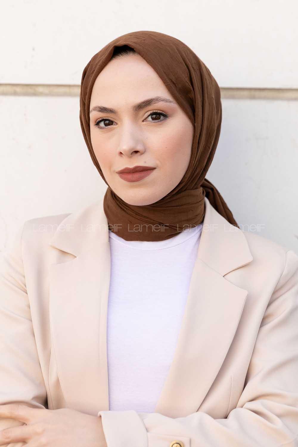 Lamelif Bambu Şal Kahverengi