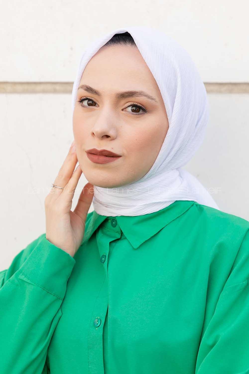 Lamelif Krimkıl Eşarp Beyaz