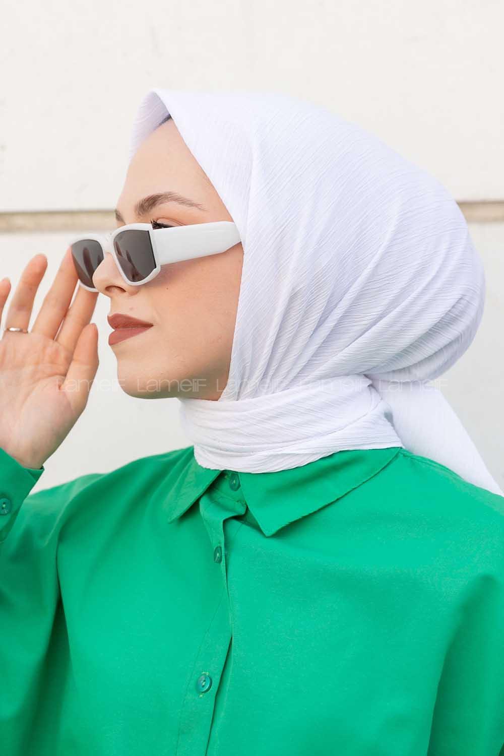 Lamelif Krimkıl Eşarp Beyaz