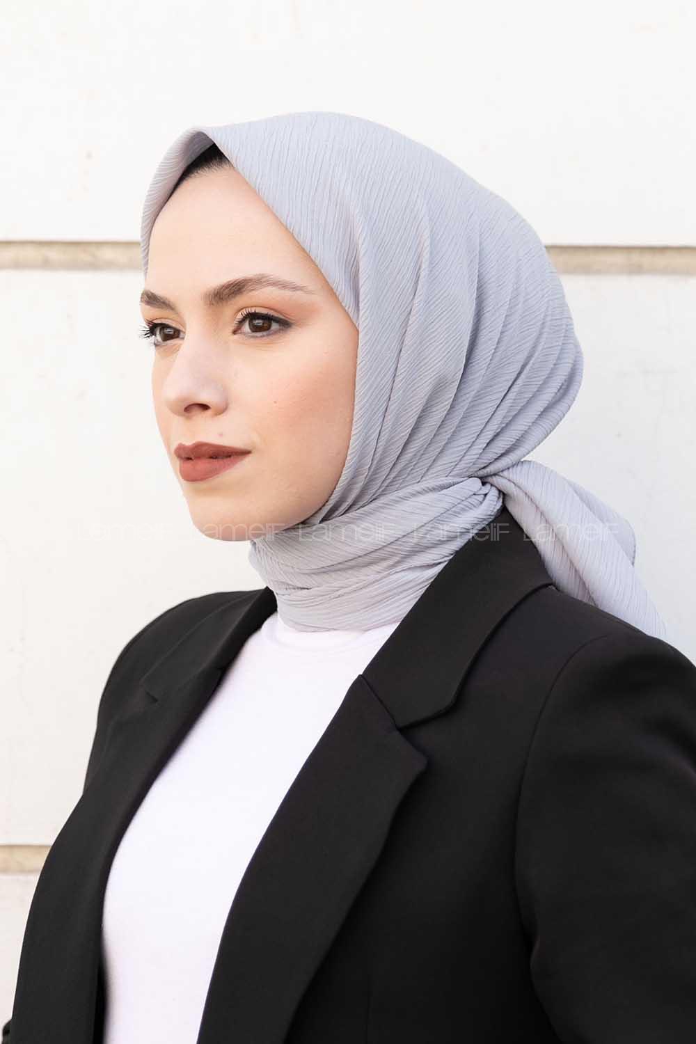 Lamelif Krimkıl Eşarp Gri