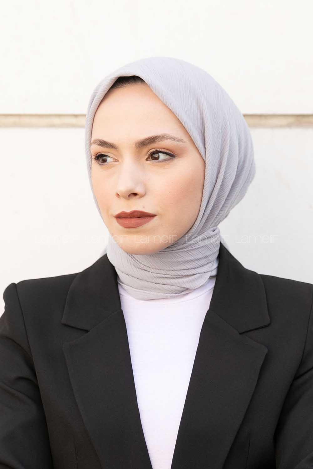 Lamelif Krimkıl Eşarp Gümüş Gri