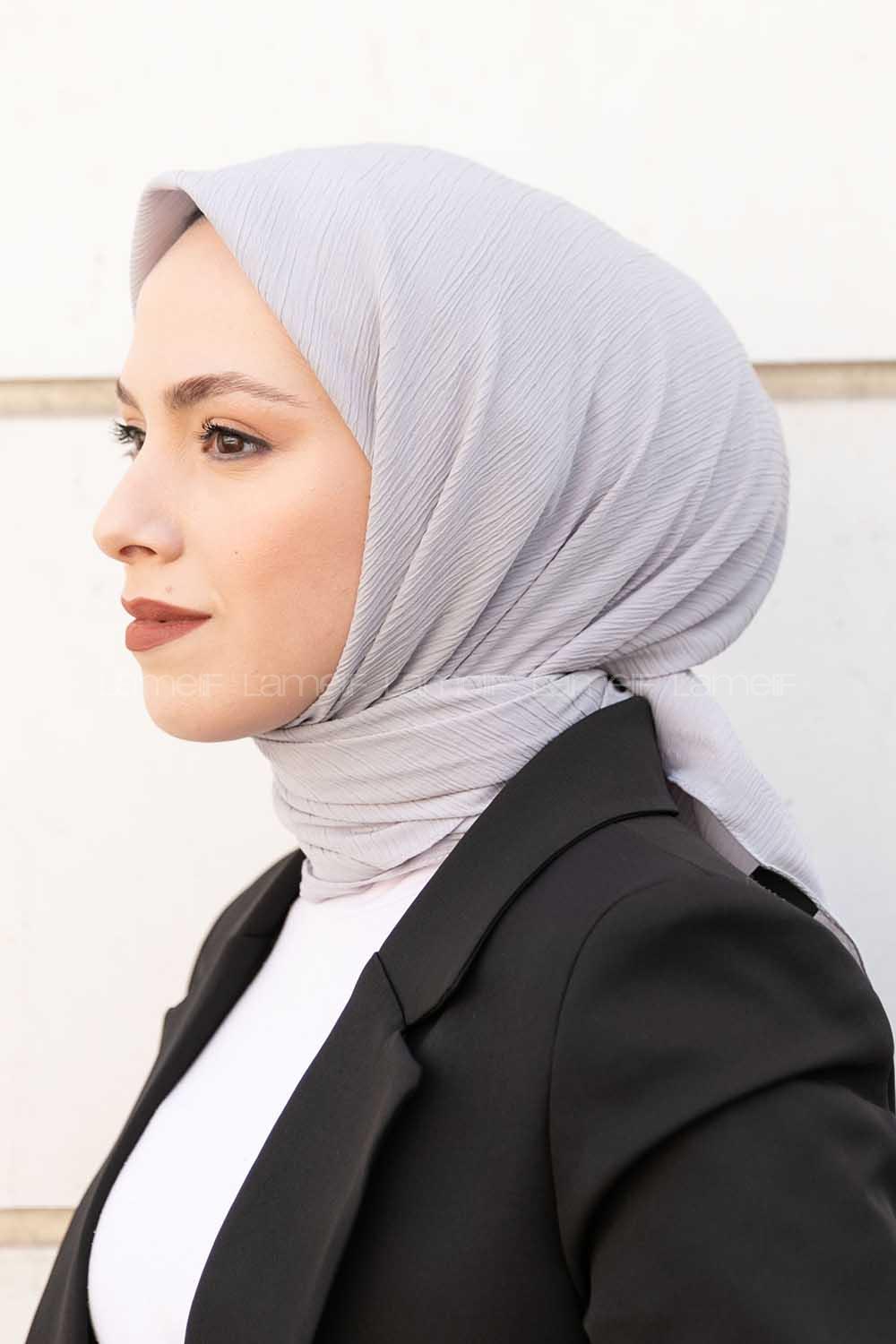 Lamelif Krimkıl Eşarp Gümüş Gri