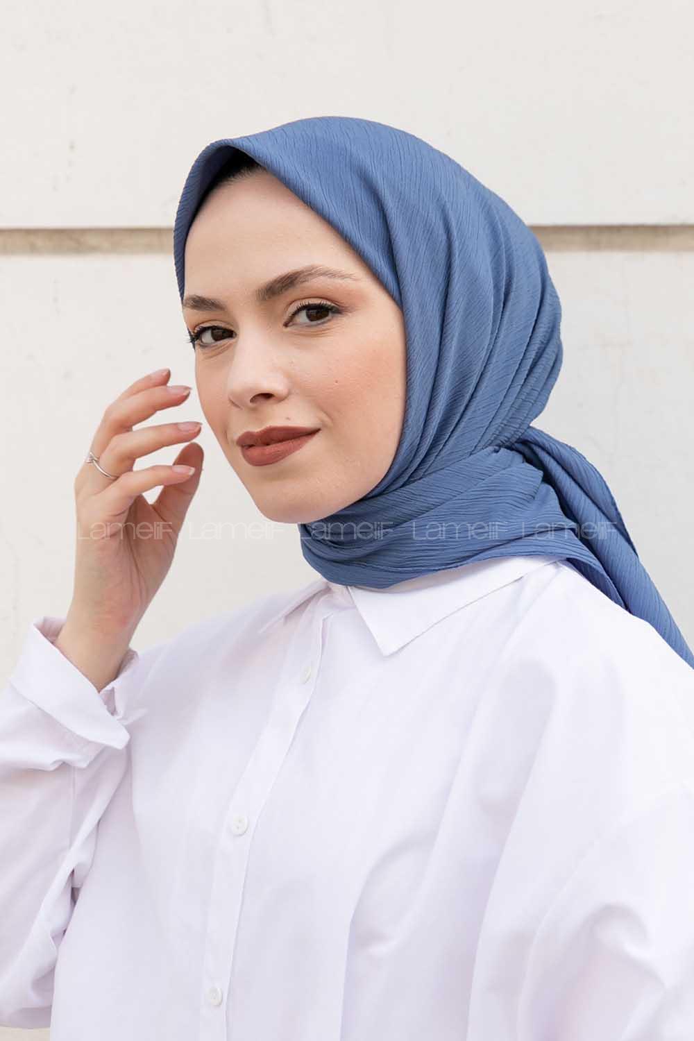 Lamelif Krimkıl Eşarp Kot Mavisi