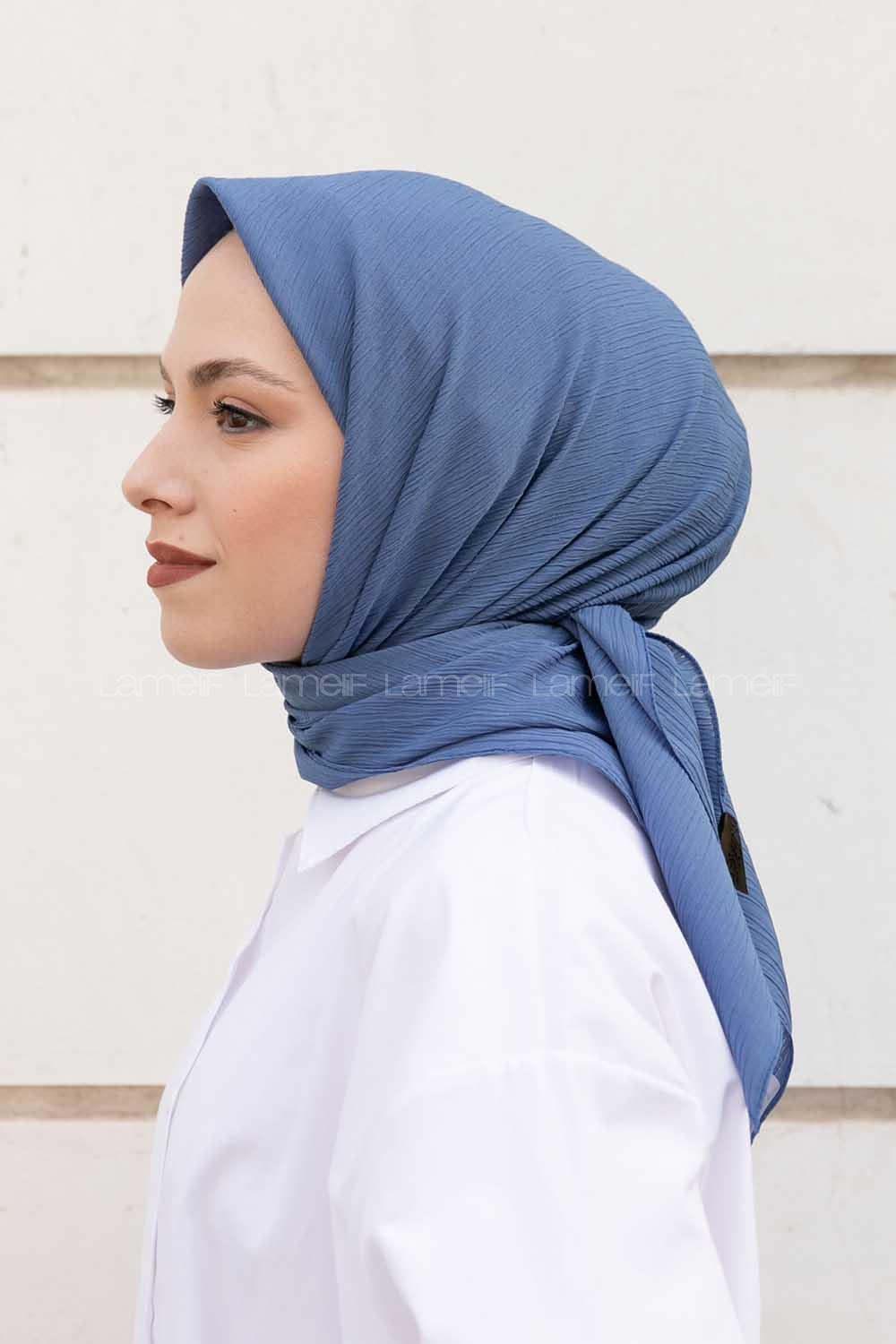 Lamelif Krimkıl Eşarp Kot Mavisi