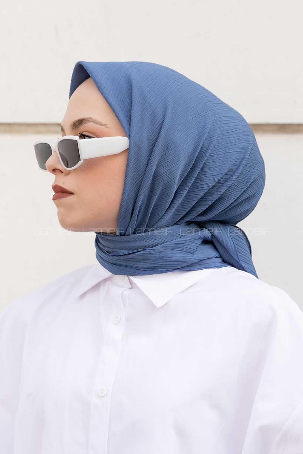 Lamelif Krimkıl Eşarp Kot Mavisi