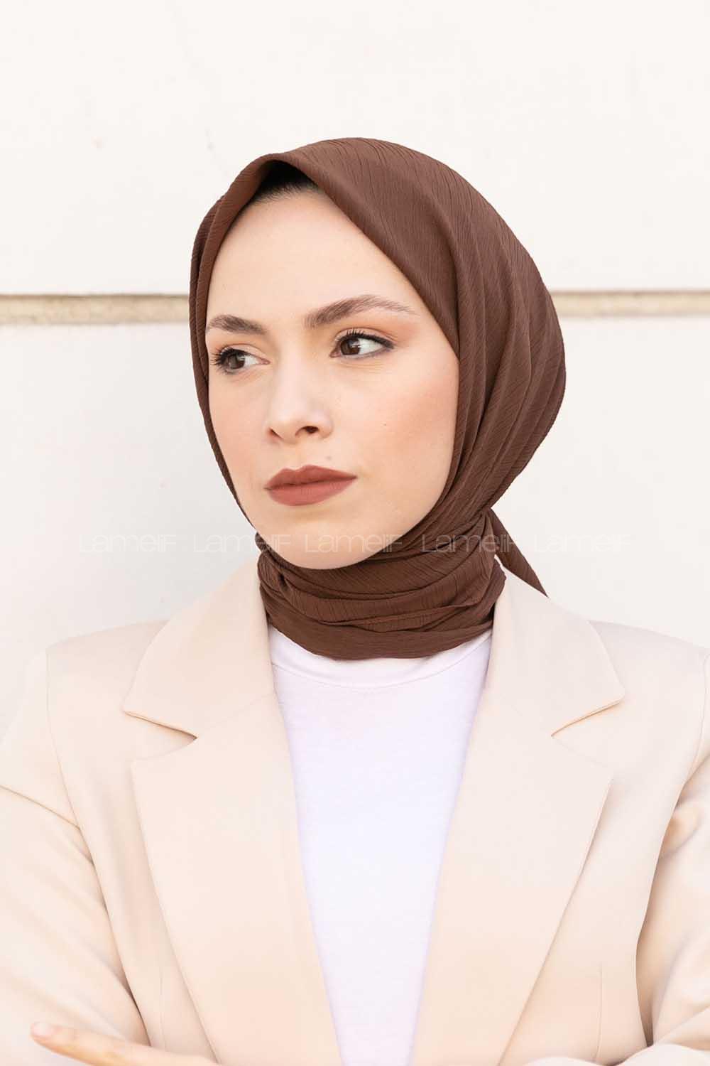 Lamelif Krimkıl Eşarp Kahverengi