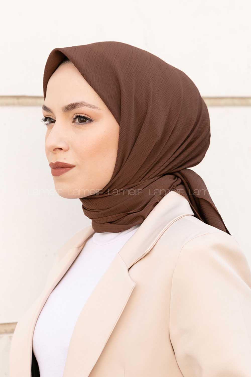 Lamelif Krimkıl Eşarp Kahverengi