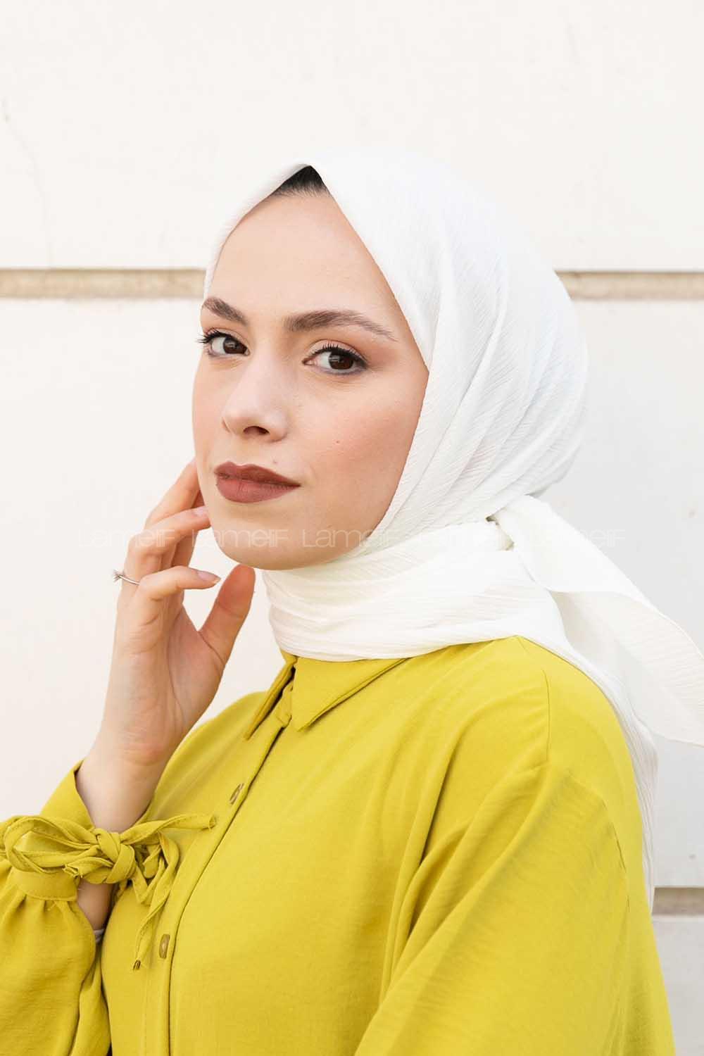 Lamelif Krimkıl Eşarp Kırık Beyaz