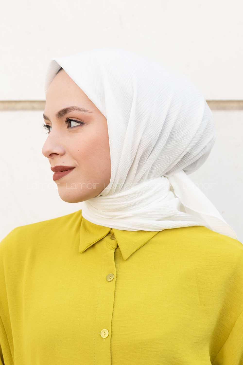 Lamelif Krimkıl Eşarp Kırık Beyaz