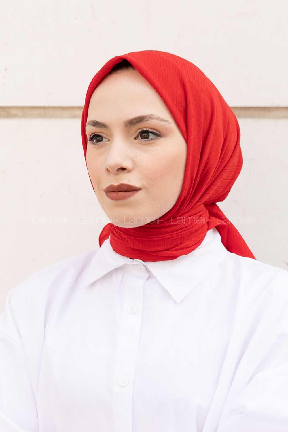 Lamelif Krimkıl Eşarp Kırmızı