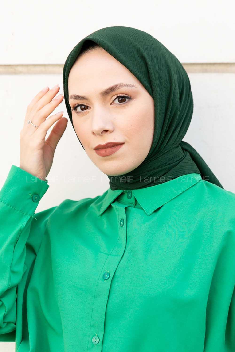 Lamelif Krimkıl Eşarp Zümrüt Yeşili