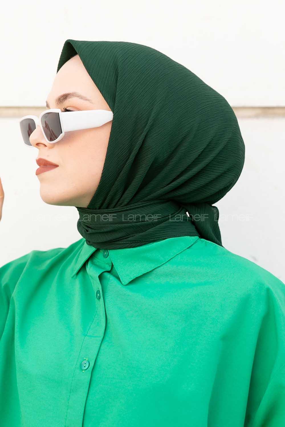 Lamelif Krimkıl Eşarp Zümrüt Yeşili